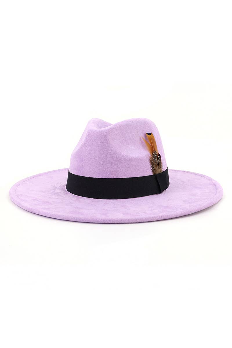 WOMEN WARM FEATHER DECORATIVE BELT PANAMA HAT_CWAH0676: CAMEL / (OS) 1