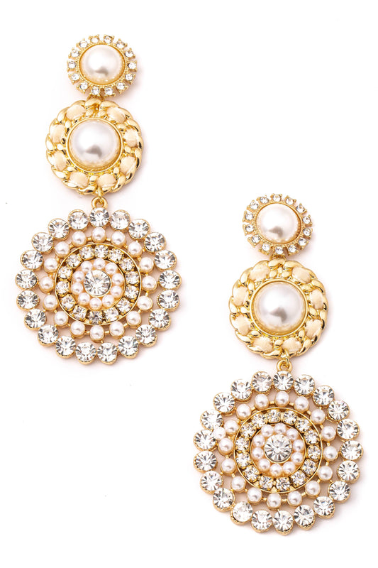 Tiered Intricate Studs Drop Earrings