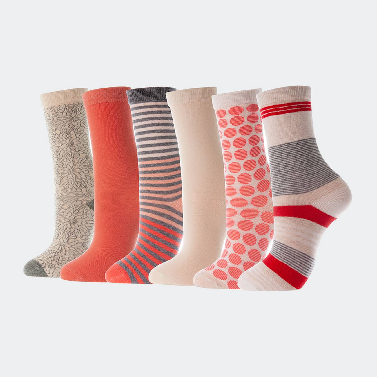 Crimson Breeze Crew Socks 6 Pack